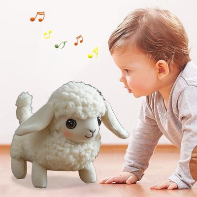 Kids Electric Plush Animal Toy Walking Tail Wagging Interactive Elephant Sheep Cow Panda Plushie Toy Toddlers Educational Simulation Animal Toy