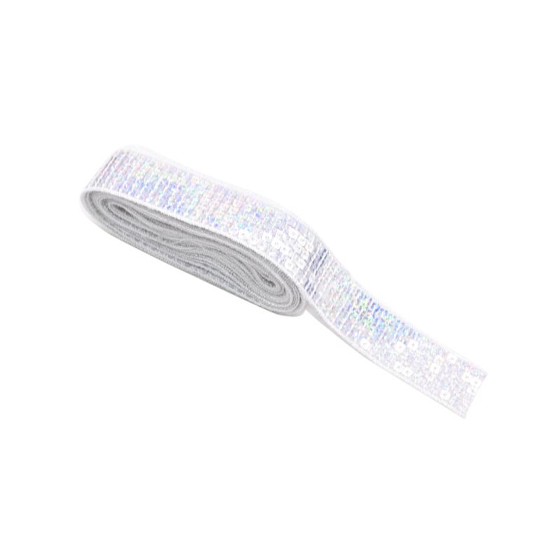 10 Yards/lot 5 Rows Square Sequin Beading Ribbon 25mm Sequin Lace Trims for Sewing Craft Garments Headdress Wedding Decoration