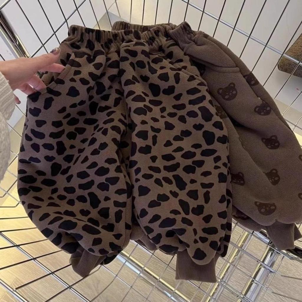 Children's Alpaca Wool Fleece-Lined Thickened Harem Pants – Warm Velvet Base Layer for Toddlers & Kids