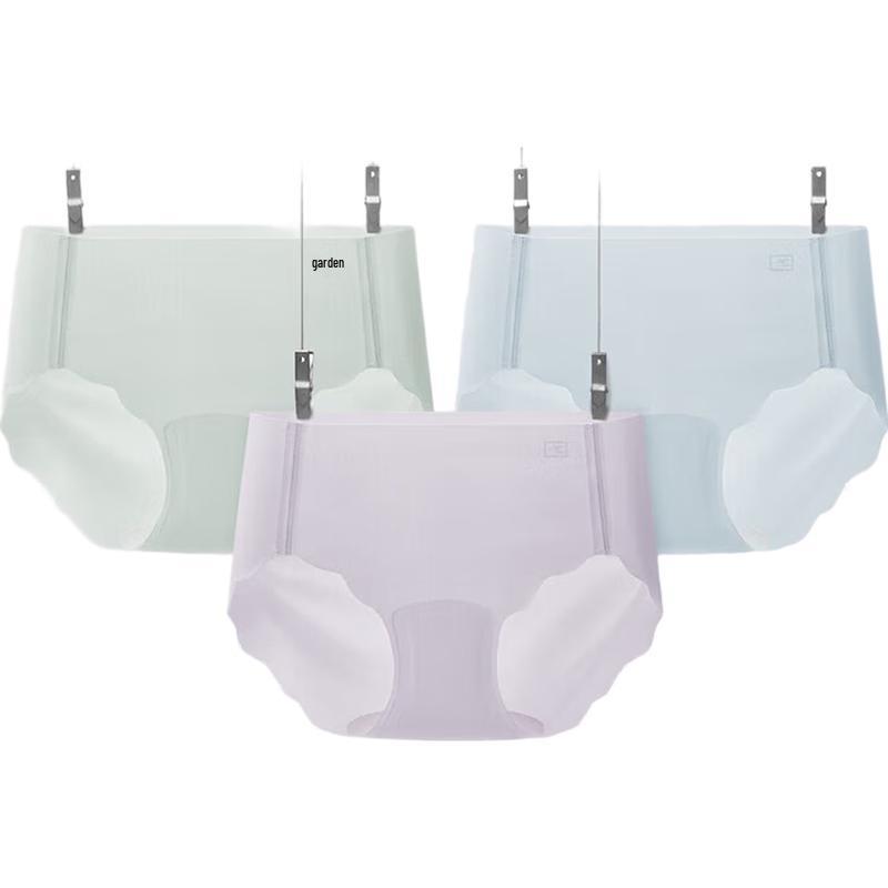 Bananain 511C Women's Ice Silk Seamless Mid-Waist Briefs 3-Pack