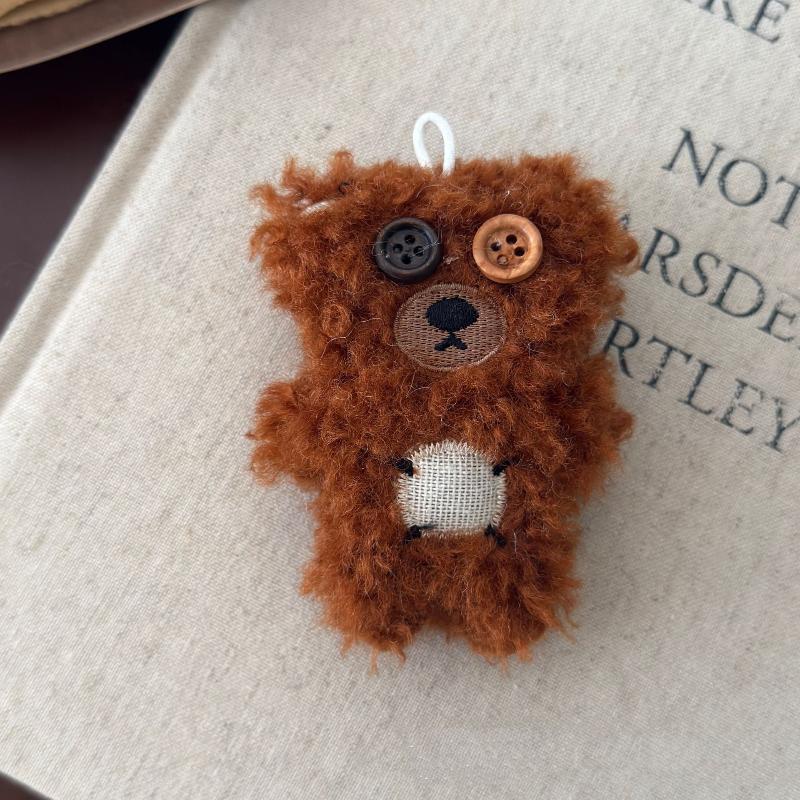 Cute Cartoon Plush Bear Pendant Keychain Kawaii Plush Little Bear Stuffed Doll Pendant Backpack Handbag Decoration Pendant Gifts