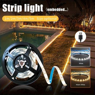5V USB LED Strip Light White/Warm White – Flexible SMD 2835 Tape, Cuttable & Self-Adhesive for TV Backlight Cabinet Home Lighting