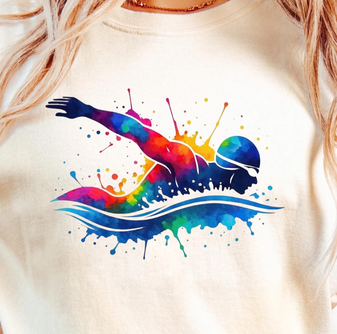 Butterfly Swimmer T-Shirt, Swim Team Tee, Swimming Shirt, Swimmers Top 3XL