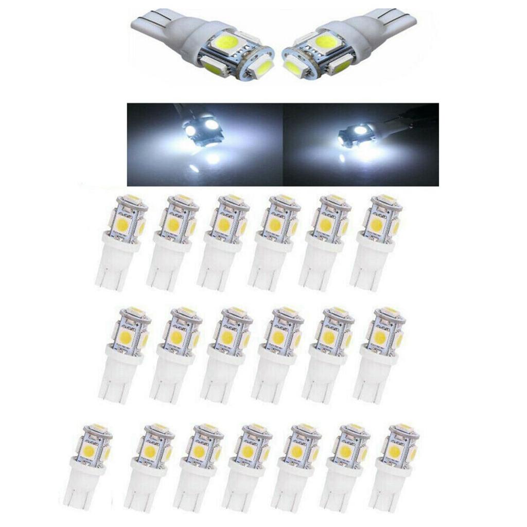 XunugZK 40PCS Super White T10 Wedge 5-SMD 5050 LED Bulb W5W 2825 158 192 168 194