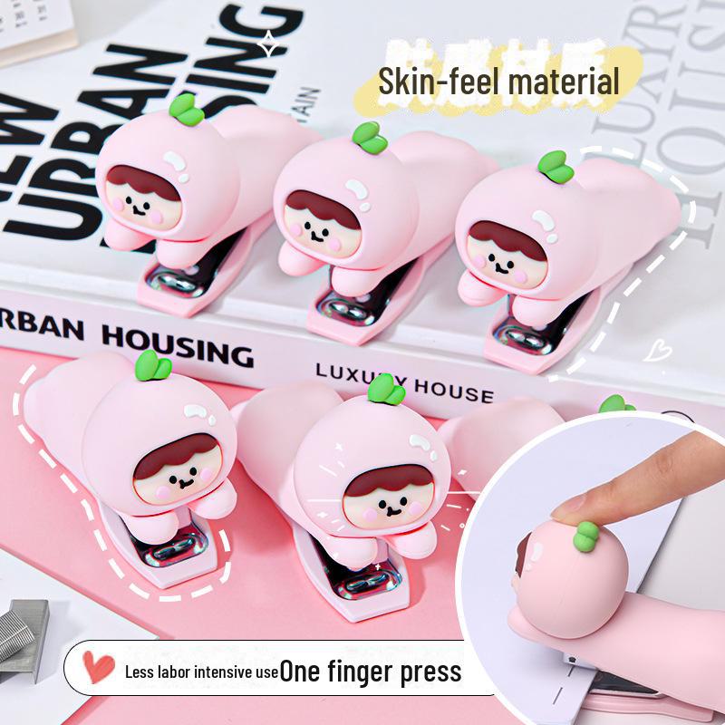 Creative Cute Cartoon Peach Stapler - Portable, Labor-saving Medium-sized No. 10 Stapler for Students