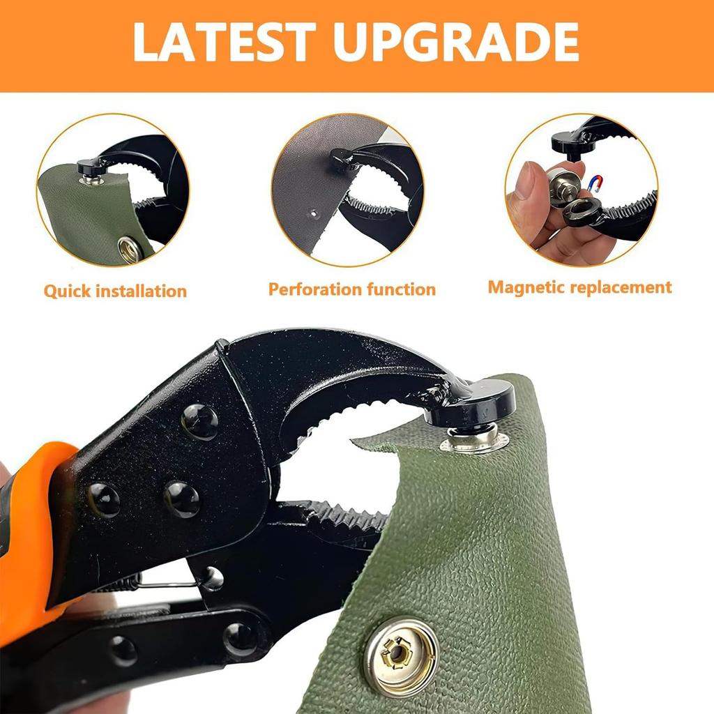 Hochleistungs-Druckknopf-Werkzeugset, Verstellbare Druckknopfzange mit 3 Matrizen und 30 Sätzen Metallverschlüssen, Druckknöpfe Druckknopf-Set