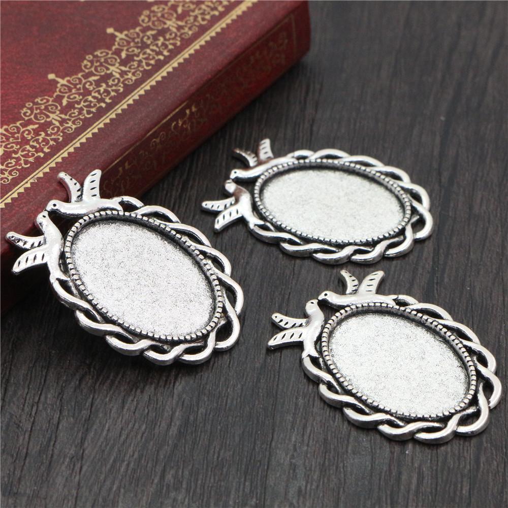 10 pièces 18x25mm Taille intérieure 3 couleurs Style classique Cabochon Camée Base Monture Charms Pendentif Bijouterie