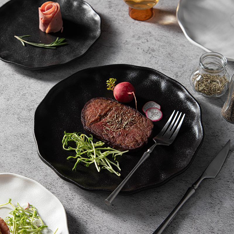 White Plate Home Wholesale Creative High-value Ceramic Flat Plate Steak Plate Western Food Plate Dish Dish Plate