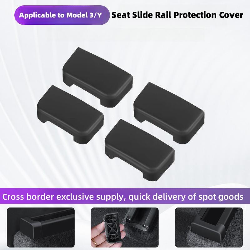 For Tesla Model 3/Y Rear Seat Slide Rail Soft Rubber Plug Protection 2022 Car Interior Function Accessories For Tesla