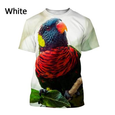 New Beautiful Parrot 3D Printed T Shirt Men and Women Fashion Casual Animal Short-sleeved T Shirt