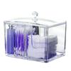 with Cover Cotton Swab Storage Box Clear Cosmetic Stand Jewelry Holder Makeup Divided Box  Sponge