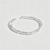 Charm Sterling Silver Minimalist Engraved Hammered Irregular Adjustable Rings for Women Jewelry Accessories Gifts