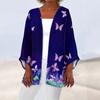 Women's Casual Fashion Retro Printed Lightweight Medium Length Jacket Cardigan