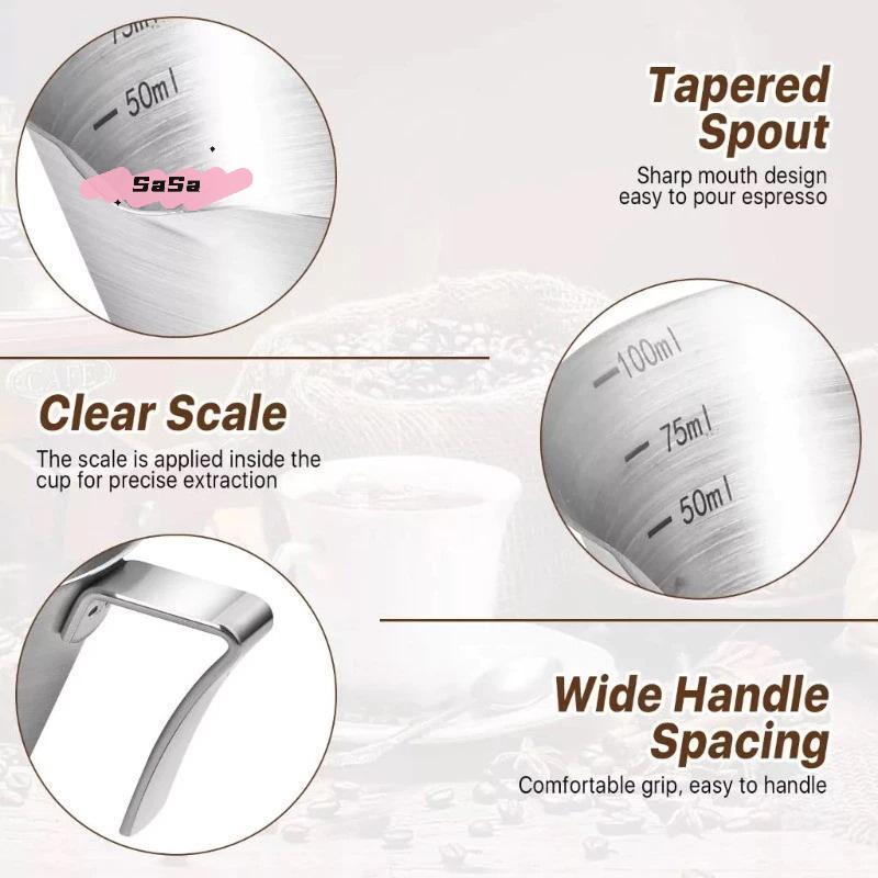 304 Stainless Steel Coffee Measuring Cup with Scale Espresso Shot Cup Kitchen Tool Coffee Machine Accessory Measure Mug
