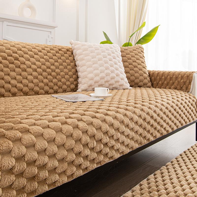 A  Hair Sofa Cushion, Non-Slip And Comfortable Cotton Velvet, Winter Plush  New Cover, Cover Cloth, Seat Cushion.