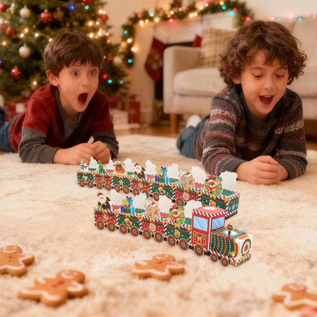 Christmas Box New Christmas Advent Calendar Small Train Candy Box Gift Packaging Box