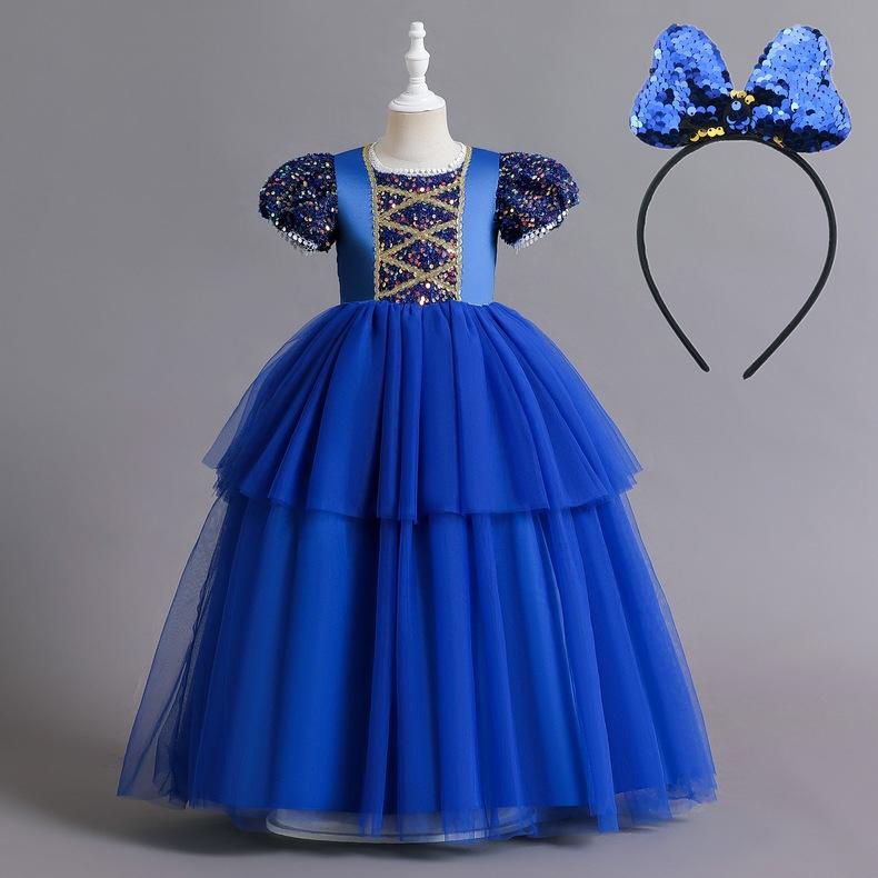 Dívčí šaty princezna Puffy Mesh Sukně Večerní šaty Dlouhé šaty