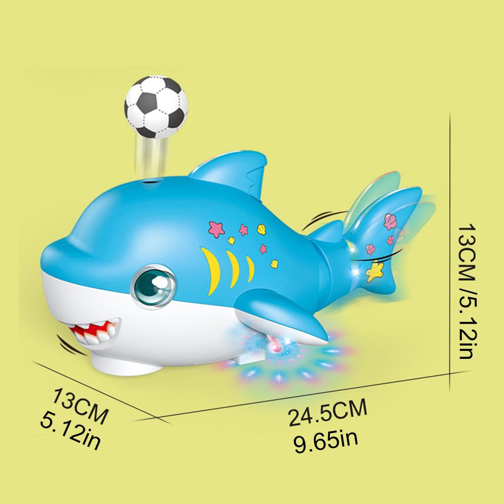 Fun Blowing Ball Swinging Shark Toy for Baby Sensory Development and Encouraging Crawling with Music Light Creative Gift