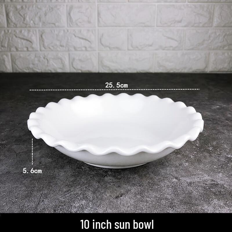 Qianxing 10-inch Pure White Ceramic Serving Bowl
