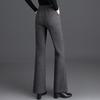 Women's High-Waist Herringbone Flare-Leg Trousers
