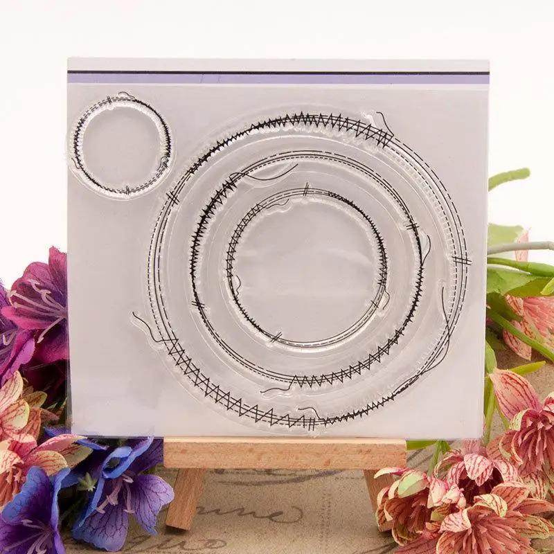 Transparent Seal for DIY Clear Silicone Stamps Scrapbooking Making Circle Rubber Stamps.