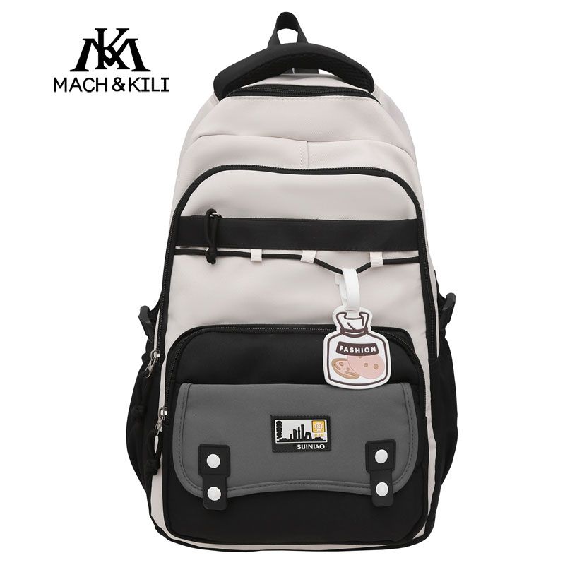 

Mach & Kili Mk Фиолетовый Снижение нагрузки Большая вместимость Контрастный цвет Рюкзак 2025 Новый дорожный рюкзак Школьный рюкзак Black