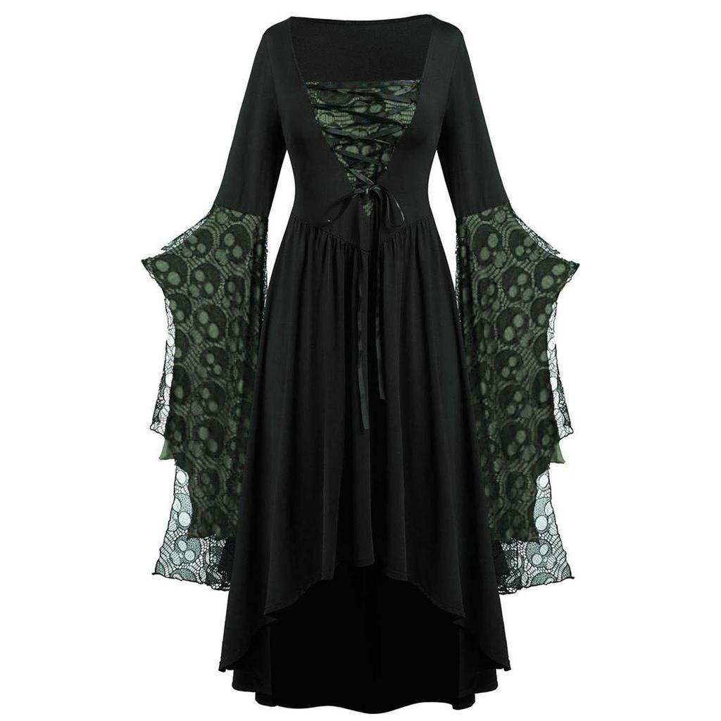 2023 Halloween Skull Lace Strappy Dress for Women