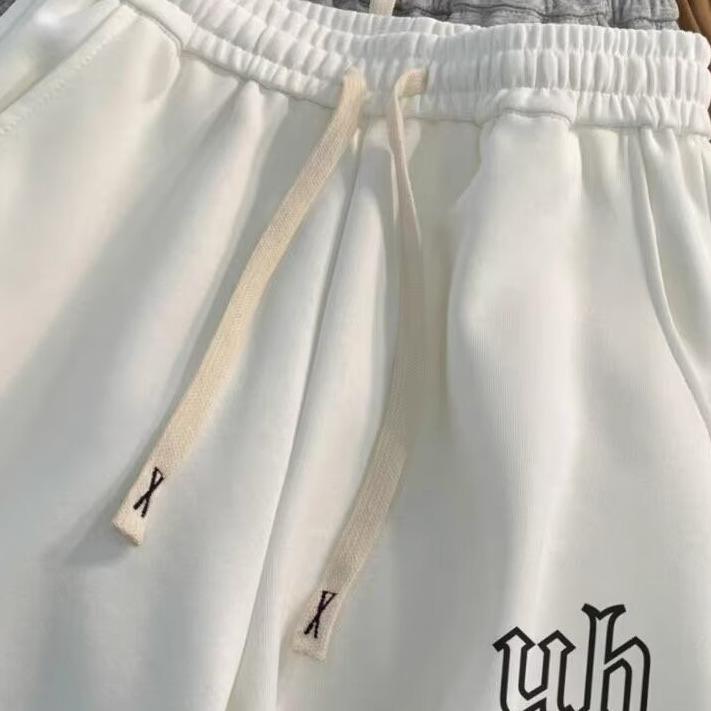 Casual Sportshorts Jongens Zomer Losse Joggingbroek Trekkoord Vijfpuntsbroek One size white