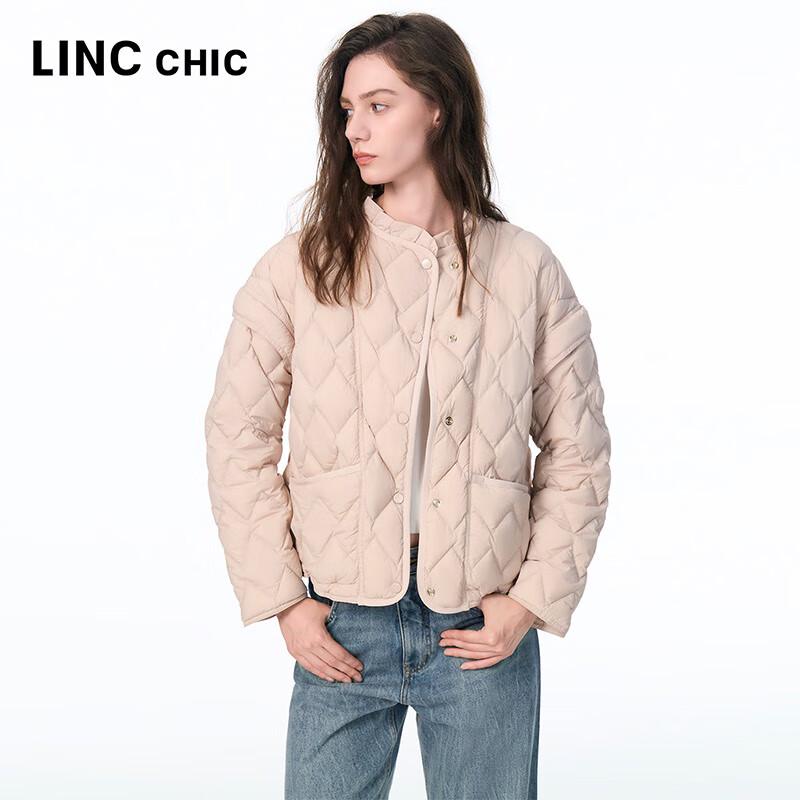 Jinyujie Women's Ruffle Collar Lightweight 90% Duck Down Short Jacket