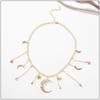 Star Moon Tassel Pendant Necklace - Inlaid Diamond Choker Clavicle Chain