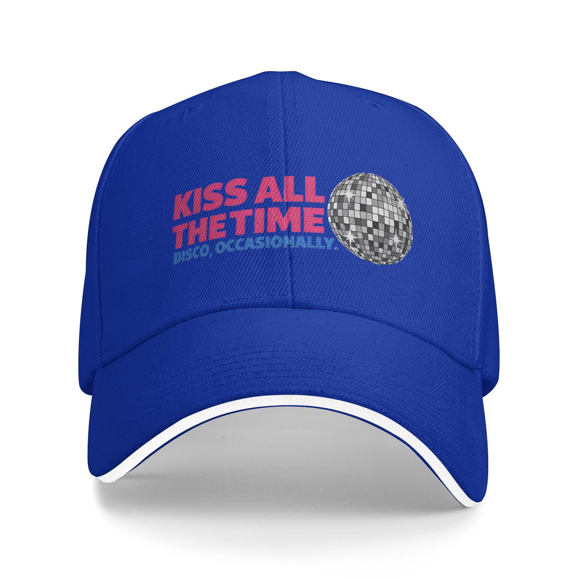 

Kiss All The Time Disco Occasionally Harrys Baseball Caps Hip Hop Styles Sandwich Hat Unisex Style Adjustable Caps Hat Outdoor One Size синий