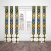 1 set of 2 pieces   purple-colored geometric rhombus patterned Ethiopian-style printed curtains   living room furniture decoration