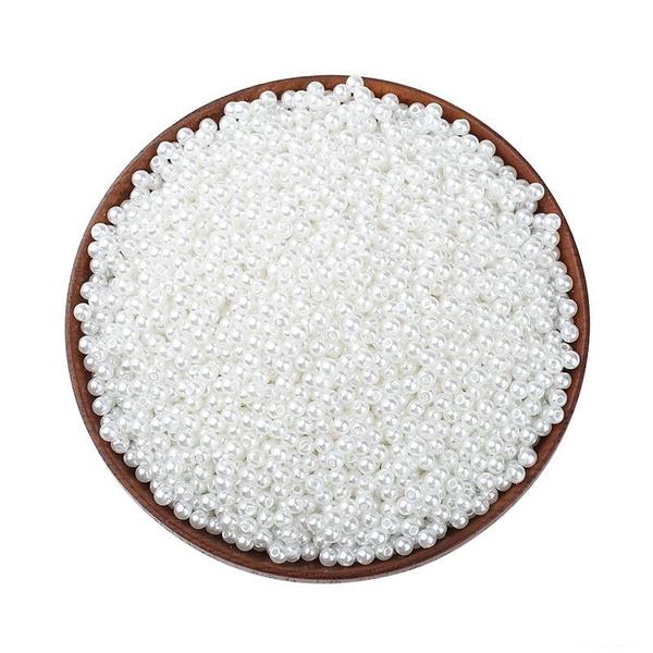 

3-12mm round Acrylic Imitation pearl beads charm loose String bead With Holes craft DIY Jewelry Making Necklace Ring Accessories 3 mm (400 PCS) белый