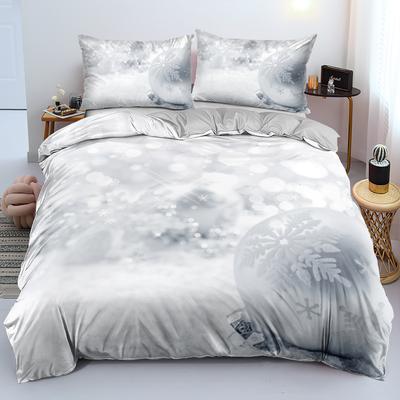 Set Copripiumino Stile Nordico Stampa 3D Albero di Neve Set Biancheria da Letto Sognante Copripiumino e Federa in Poliestere per Adulti Misura King