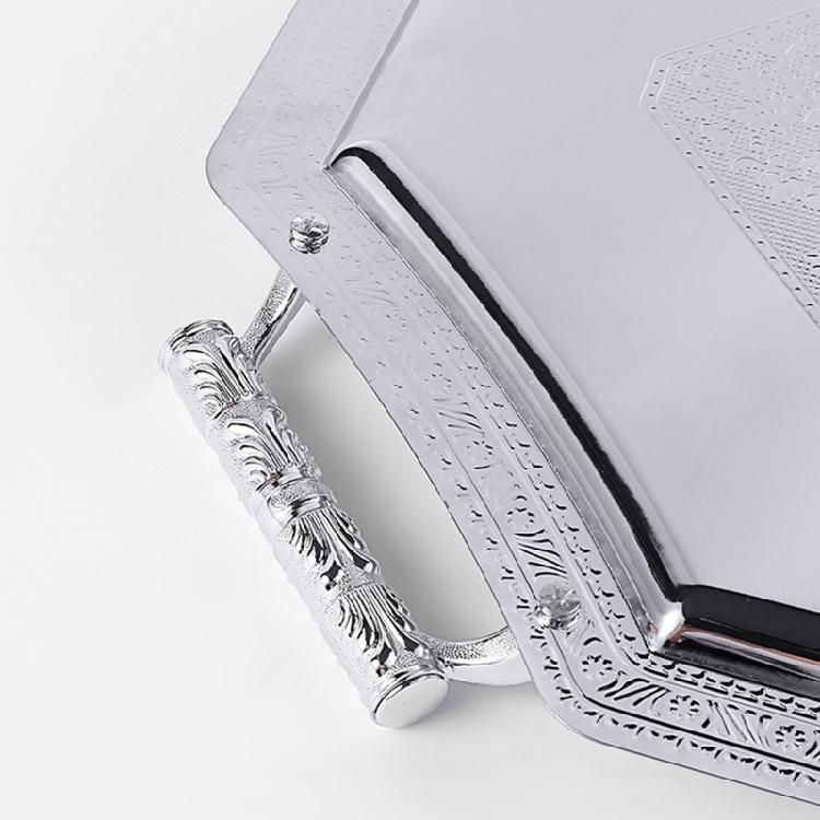 Stainless Steel Storage Tray with Handle Delicate Restaurant Cafe Shop Bar Decor