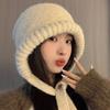 Knitted Wool Hat Children's Big Head Circumference, Cold Protection, Warm Ear Protection, Advanced Sense Bag Hat