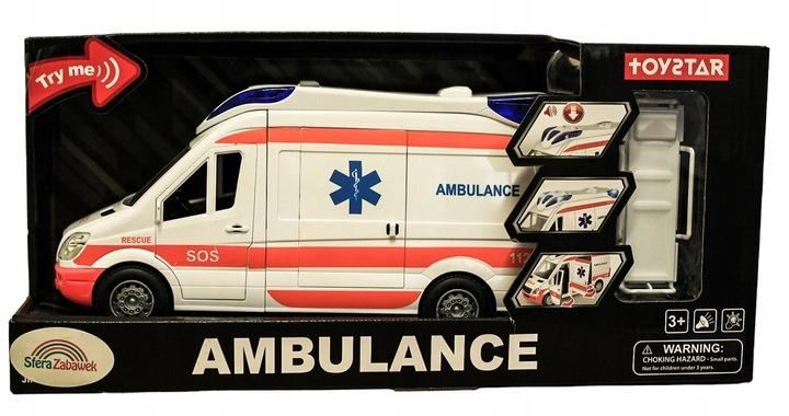Auto Karetka Pogotowia Ambulans Światło Nosze Otwierane Drzwi Gumowe Koła
