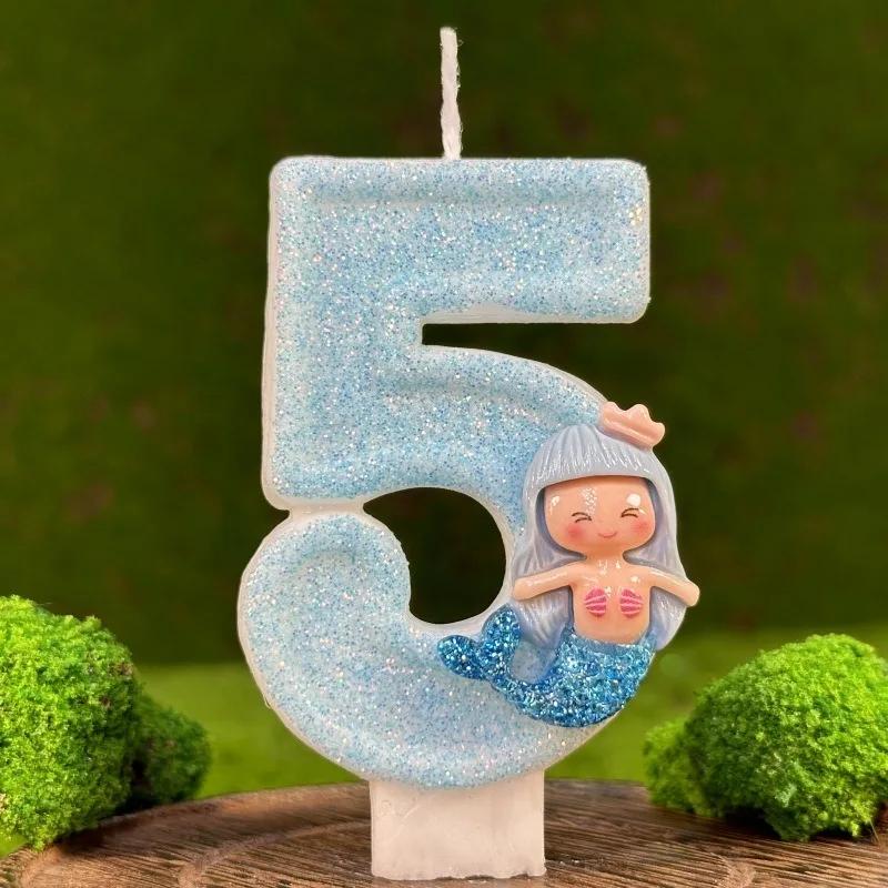 Creative Number Birthday Candle Cake Birthday Decoration Candle Handmade Party Mermaid Party Atmosphere Decoration Supplies