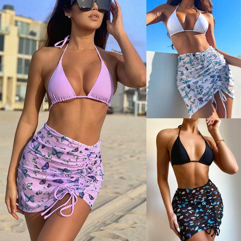 

Bikini Split Swimsuit Three-Piece Bikini Set Separates Swimsuit Black M
