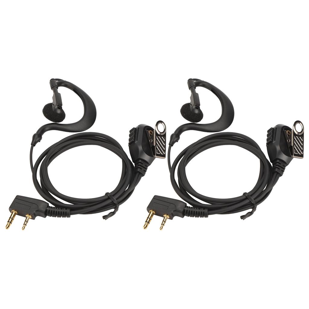 Two Way Radio Earpiece Universal K Head 2 Pin Electroplating Walkie Talkie Headset with Microphone