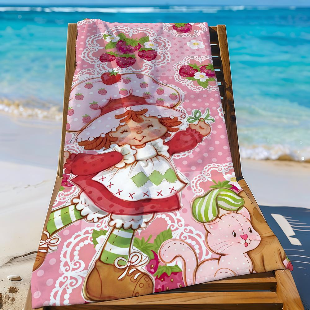 Cute S-strawberry Cartoon S-shortcake-S Towel Quick Drying Beach Towels Are Suitable For Swimming Pools Camping Yoga And The Gym