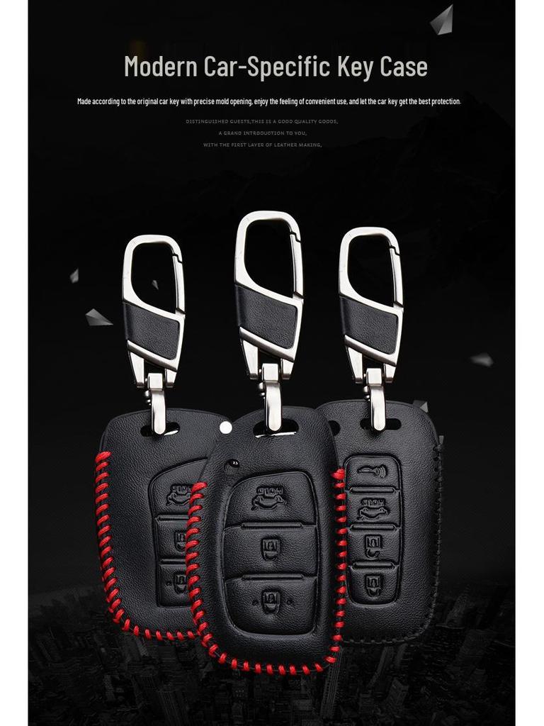 Genuine Leather Car Key Cover for Hyundai Mistra, Elantra, Tucson, IX35, IX25, Sonata 9, Verna