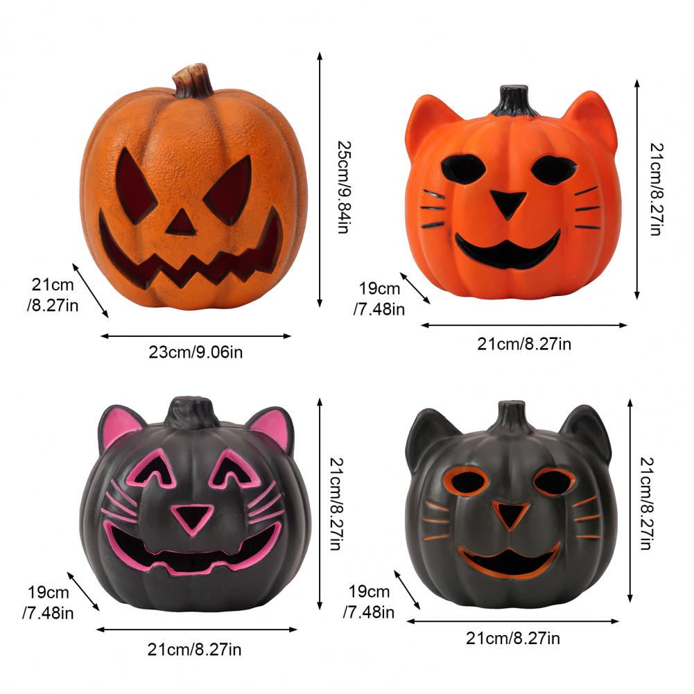 Leuchtende Kürbisdekoration Gruselige Halloween-Kürbislaternen für Innen- und Außendekoration Leuchtende Ornamente mit geschwungener Form für Party