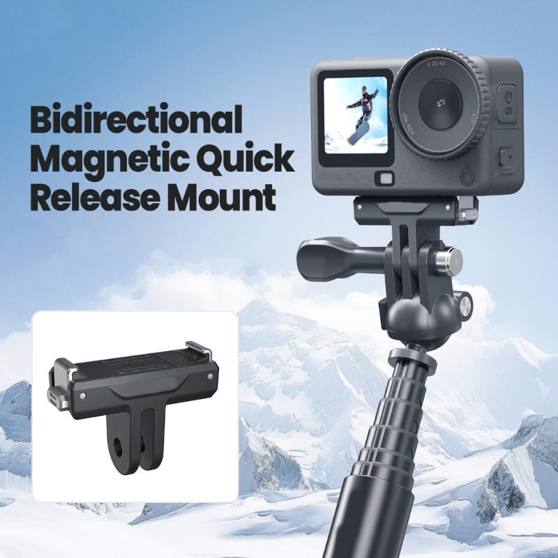 Magnetic Grip Adapter with Quick Release Function Compatible for Action Cameras Ideal for Sports and Travel Recording