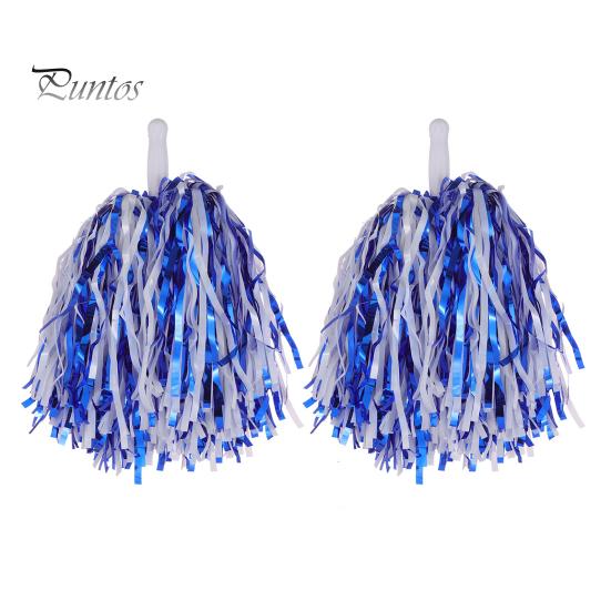 2 buc. Pompoane pentru majorete din folie metalica Pompoane pentru majorete Flori de mână cu mâner pentru competiții sportive, sărbători