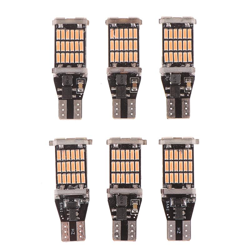 6Pcs T15 W16W 921 912 T16 T10 902 Led Bulbs 45Smd 4014 Led Light Super Bright 1200Lm Replace For Car Reversing Light White
