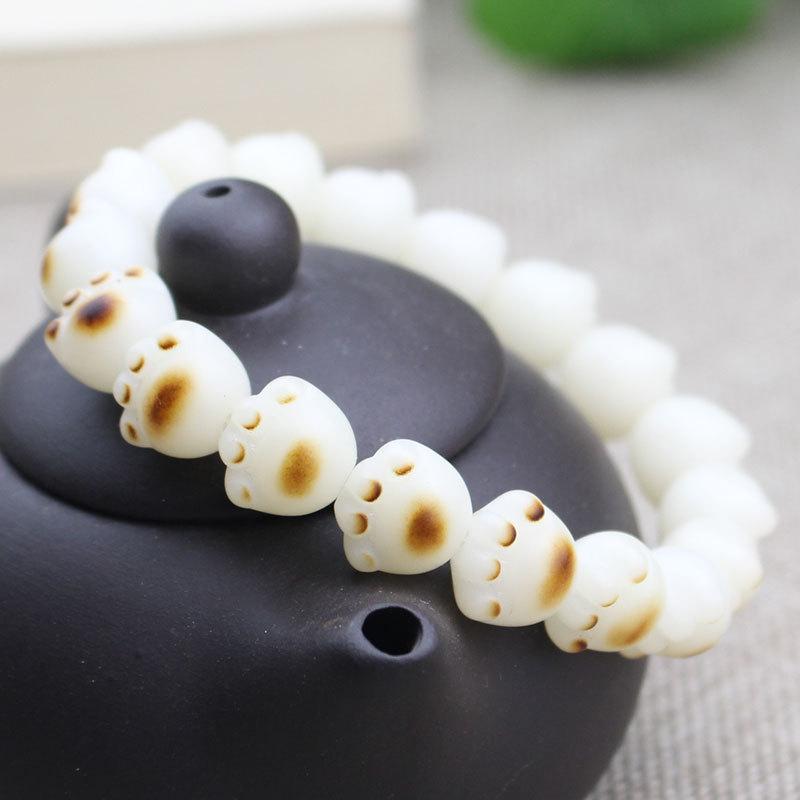 Bodhi Cat Claw Carved Bracelet - Women's Soft Wrap, Xiaohongshu Style, Charcoal-Roasted Bodhi.