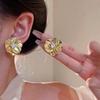French retro three-dimensional flower earrings women's design stud earrings autumn and winter temperament earrings