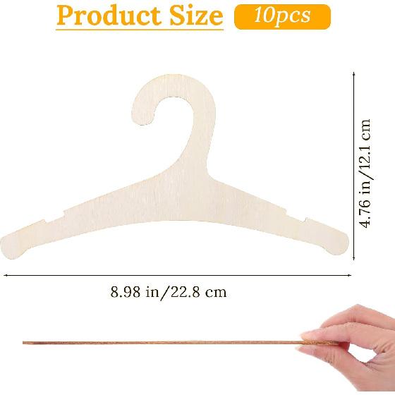 Wooden Kids Hangers 10 Pack 9 inch Cute Wood Baby Hanger Nursery Hangers Non Slip Coat Hanger Newborn Hangeri for Baby Kids Toddler Coats Pants Suits