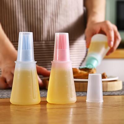 Portable Oil Bottle Barbecue Oil Brush Silicone Kitchen Cooking Tool Baking Pancake Barbecue Camping Accessories Gadgets